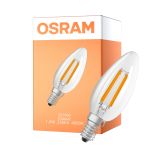 Osram LED Classic E14 Kerze Fadenlampe Klar 1.2W 255lm - 840 Kaltweiß | Ersatz Für 25W
