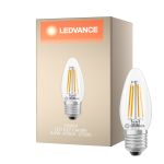 Ledvance Classic LED E27 Kerze Fadenlampe Klar 3.4W 470lm - 827 Extra Warmweiß | Ersatz Für 40W