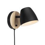 Nordlux Theo Wandleuchte Metall und Holz Schwarz | Geeignet für GU10