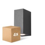Mehrfachpackung 4x D'Lite Wandleuchte Vrebos Aluminium Schwarz Up&Down | Geeignet Für 2x GU10