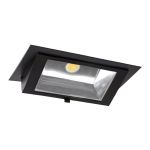 LED Downlight Wallwasher Wally Maxi Schwarz 46W 6050lm 70x75D - 830 Warmweiß - 238x145mm