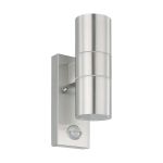 Eglo Wandleuchte Riga 5 Rostfreier Stahl 2W 250lm - 830 Warmweiß | IP44 - Bewegungssensor