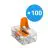 Mehrfachpackung 100x Wago 221-412 Verbinder Kompakt | 2 Draht Verbindung - Verbindungsklemme