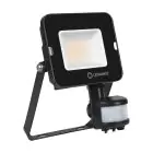 Ledvance LED-Scheinwerfer Kompakt Schwarz 20W 1800lm 100D - 830 Warmweiß | IP65 - Symmetrisch - Bewegungs- und Lichtsensor