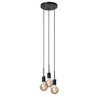 Nordlux Paco Pendelleuchte Metall 3-Spot Schwarz | Geeignet für 3x E27