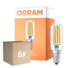 Mehrfachpackung 6x Osram LED Spezial E14 Röhrenförmig Glühbirne T26 Fadenlampe Klar 4.8W 470lm - 827 Extra Warmweiß | Dimmbar - Ersatz Für 40W