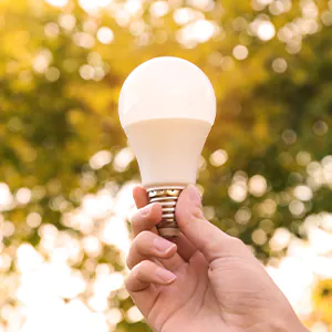 Hand h&auml;lt LED
